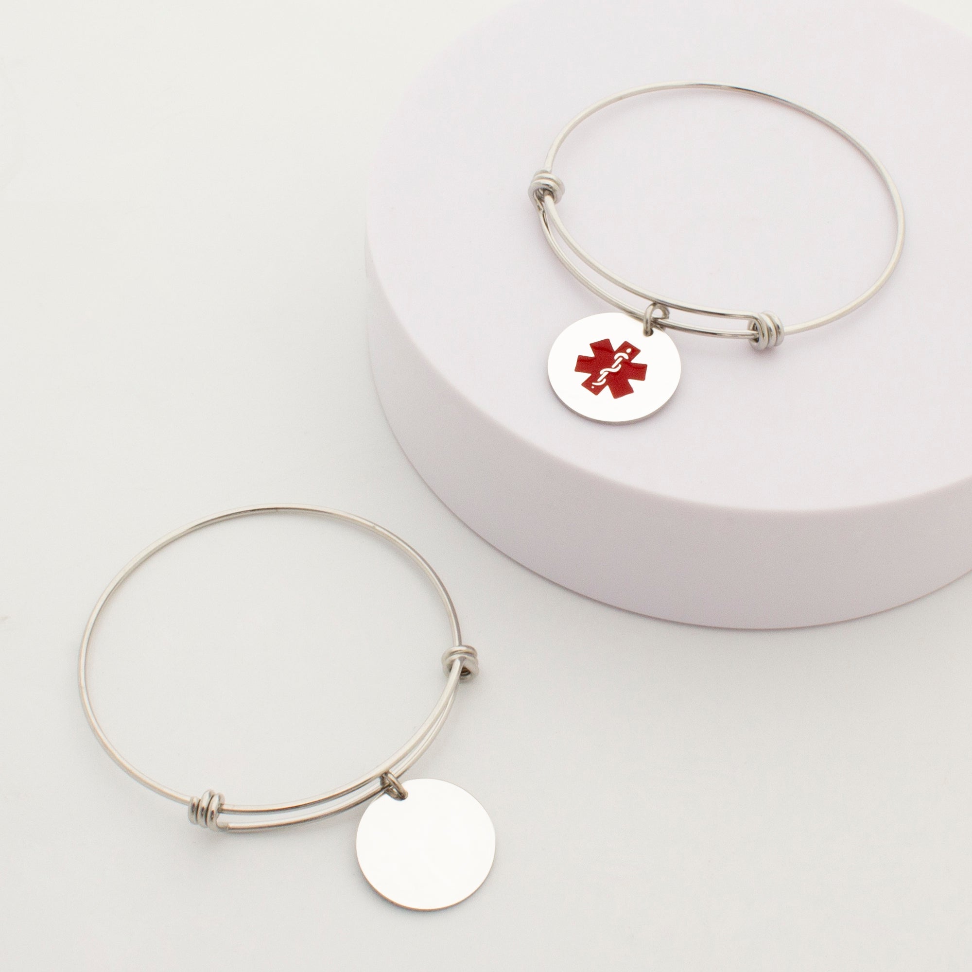 Round Medical Alert ID Adjustable Bracelet