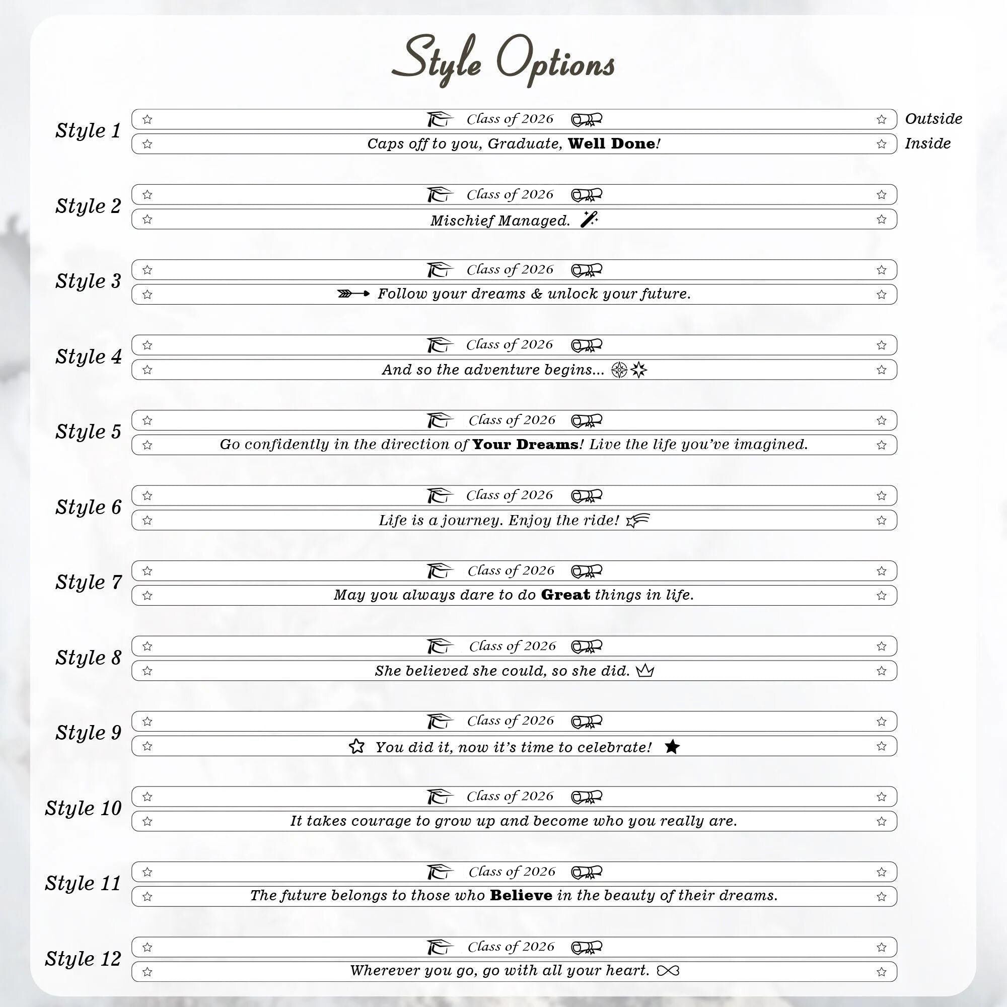 Black Motivational Graduation Cuff Bangle