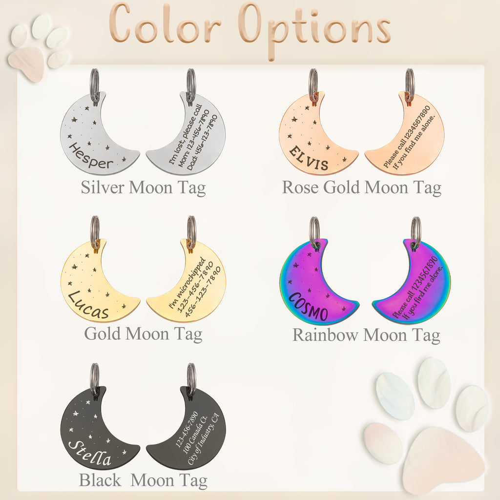 Moon Space Pet ID Dog Tag