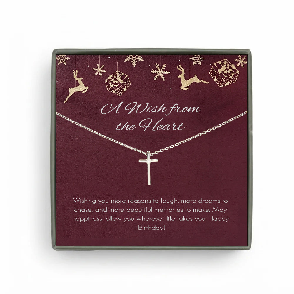 Custom Cross Necklace with Card Necklace