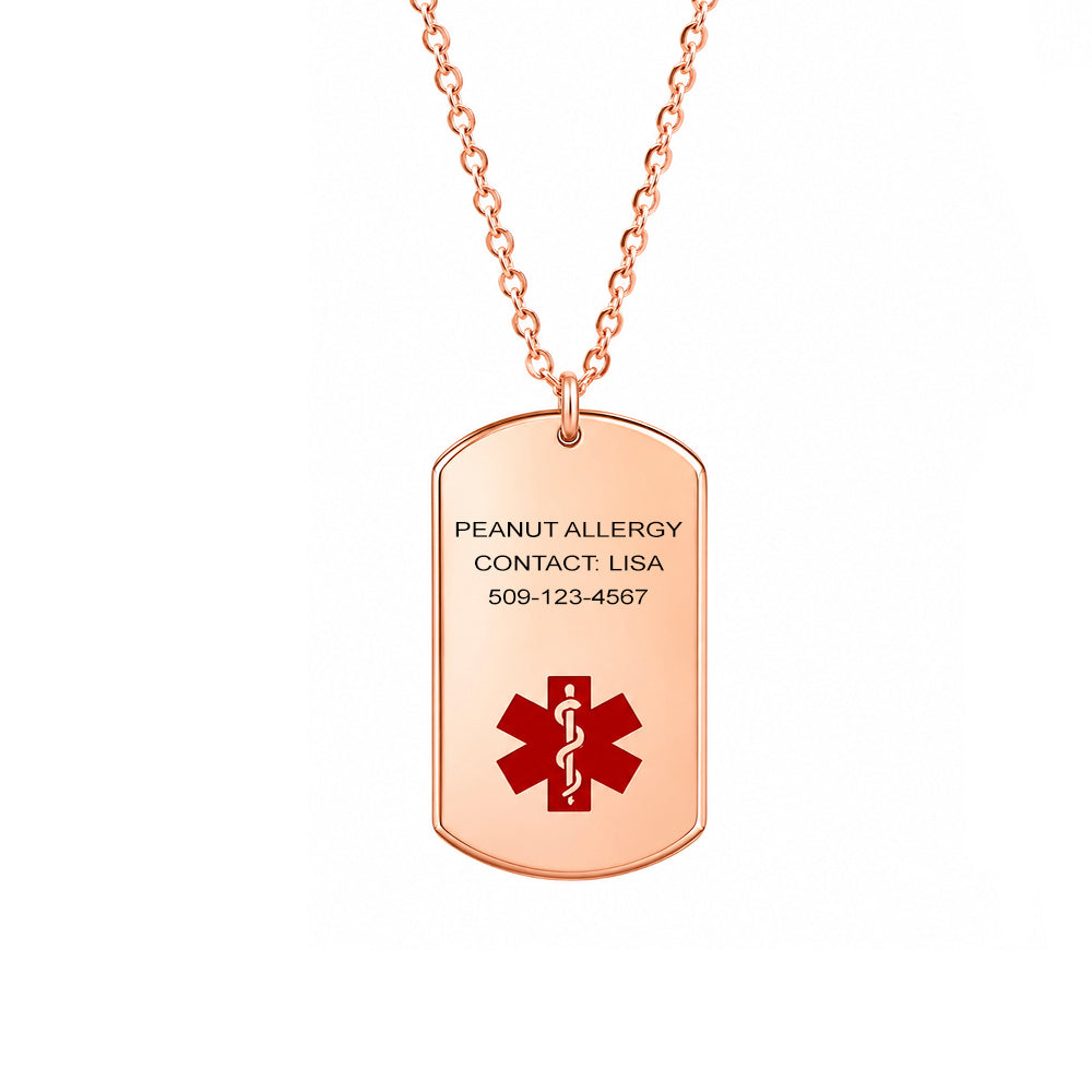 Medical Alert ID Dog Tag Necklace