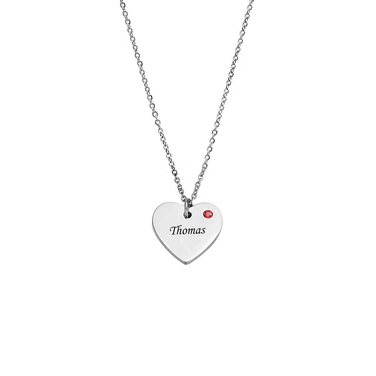 Personalized Birthstone Heart Necklace