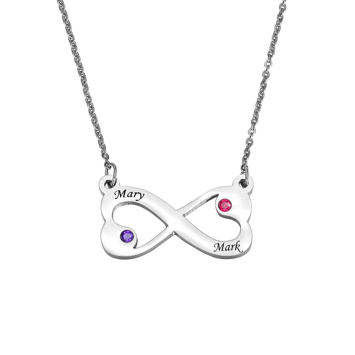 Heart Infinity Birthstone Necklace