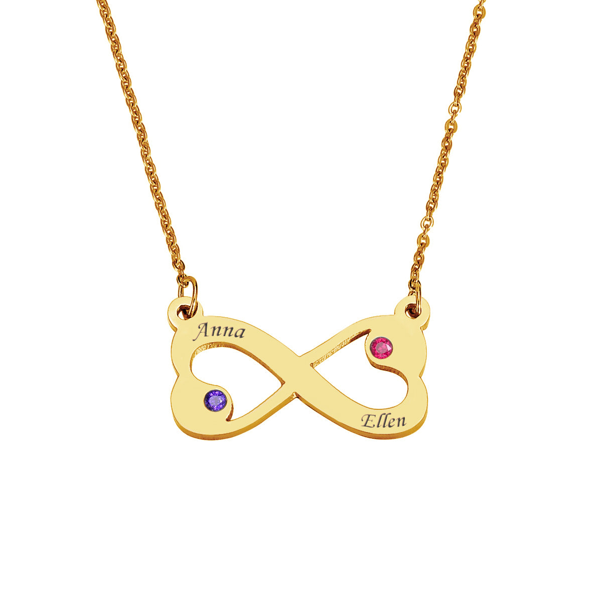 Heart Infinity Birthstone Necklace