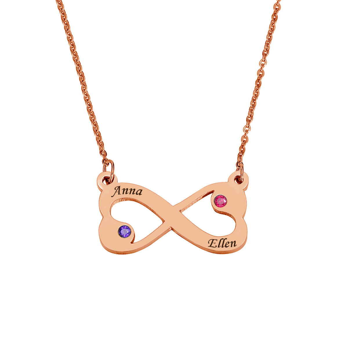 Heart Infinity Birthstone Necklace