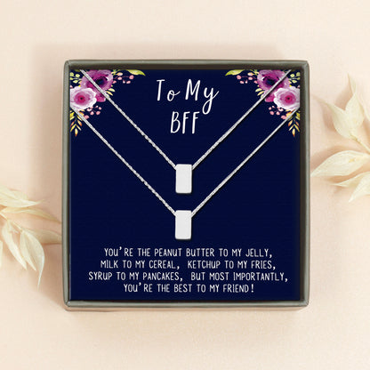 "To My BFF" Card and Matching Cube Necklace