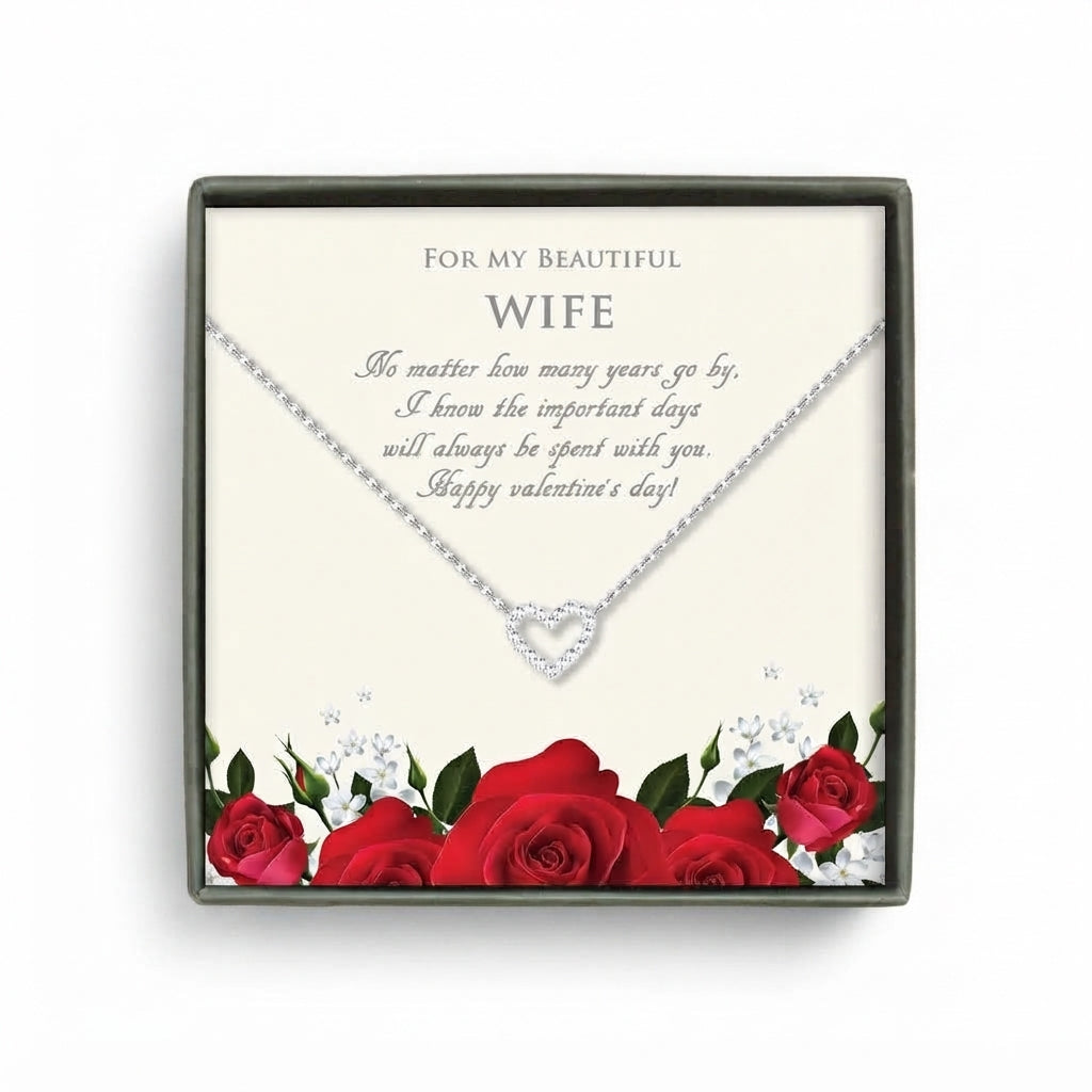 For my Beautiful Wife Crystal Heart Valentine's Day Gift Set