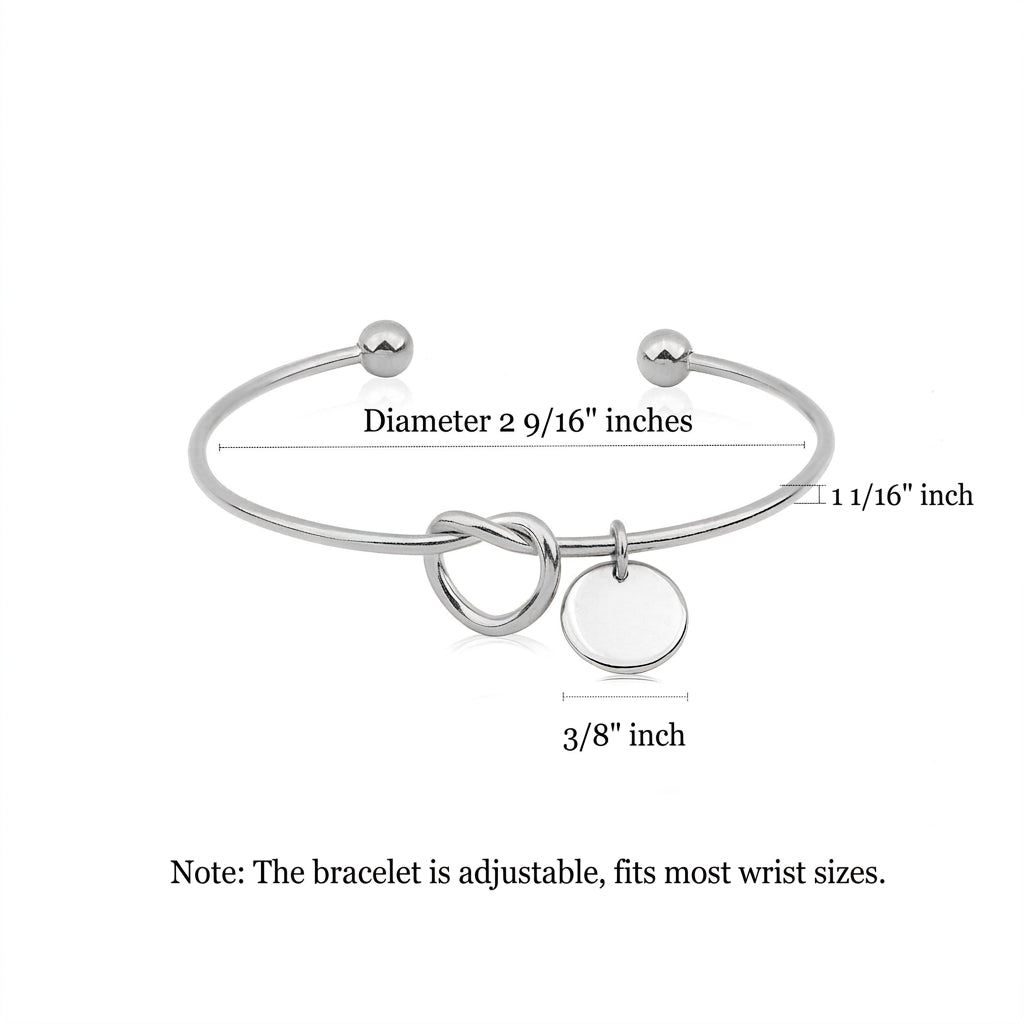 Custom Bridesmaid Proposal Love Knot Charm Cuff Bangle