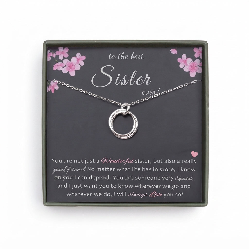 "To the Best Sister Ever" Card and Circles Necklace