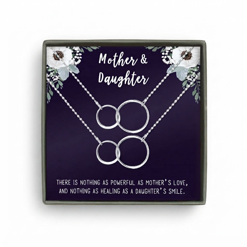 Mother & Daughter Matching Infinity Rings Necklace