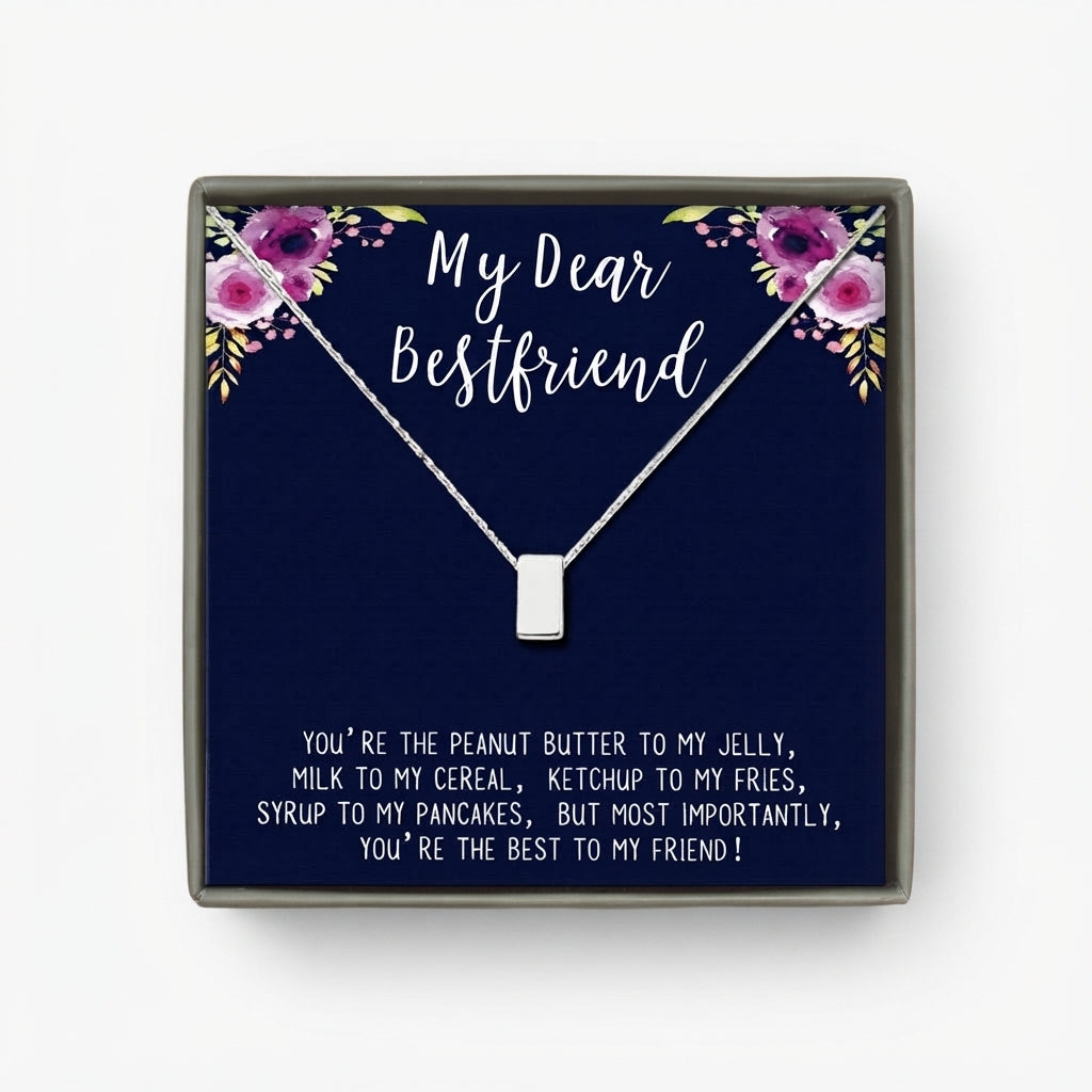 "My Dear Best Friend" Card and Cube Necklace