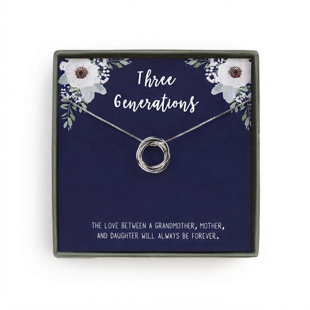 "Three Generations" Card and Sterling Silver Necklace