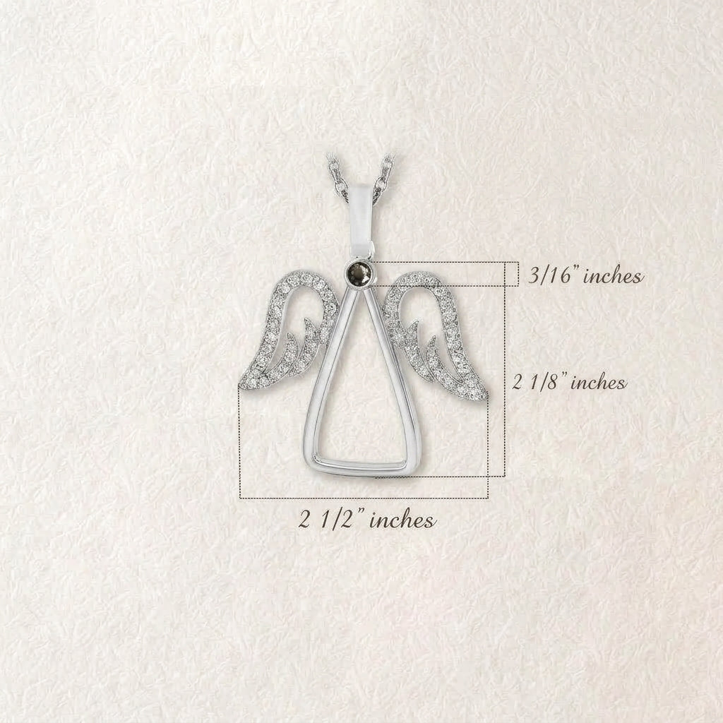 Custom Rhinestone Angel Photo Projection Memorial Ornament