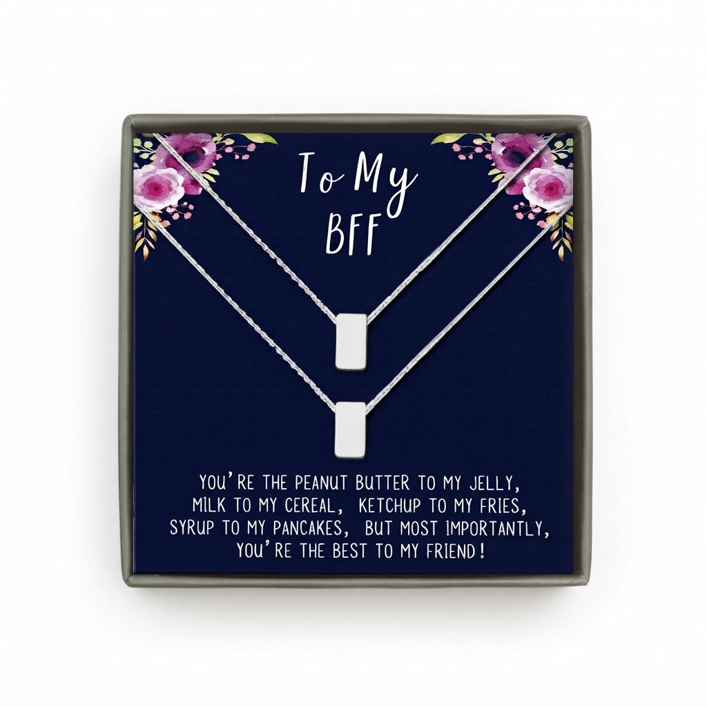 "To My BFF" Card and Matching Cube Necklace