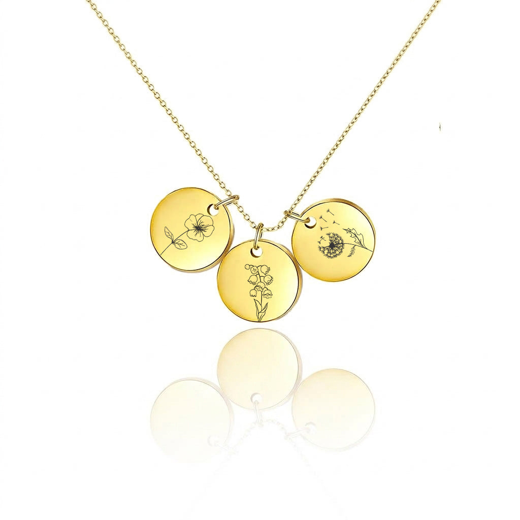 Birth Flower Charm Necklace