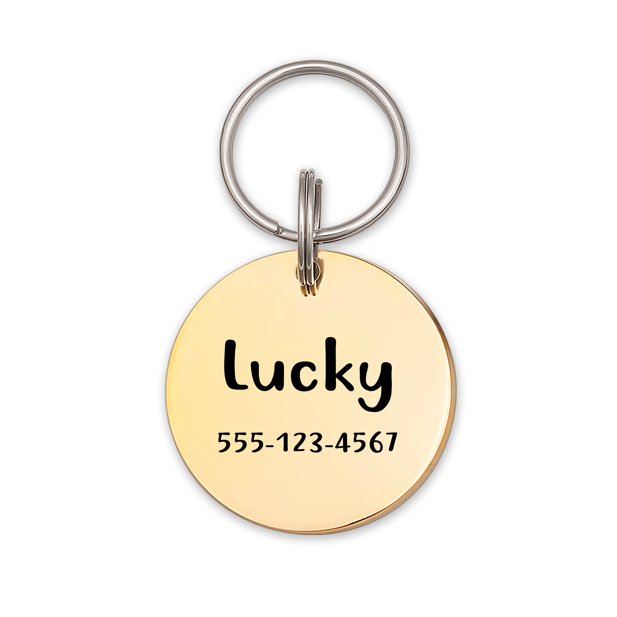Round Stainless Steel Pet ID Dog Tag