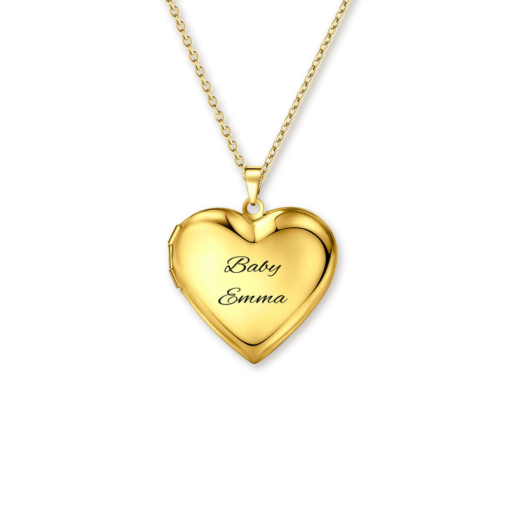 Personalized Heart Photo Locket Necklace