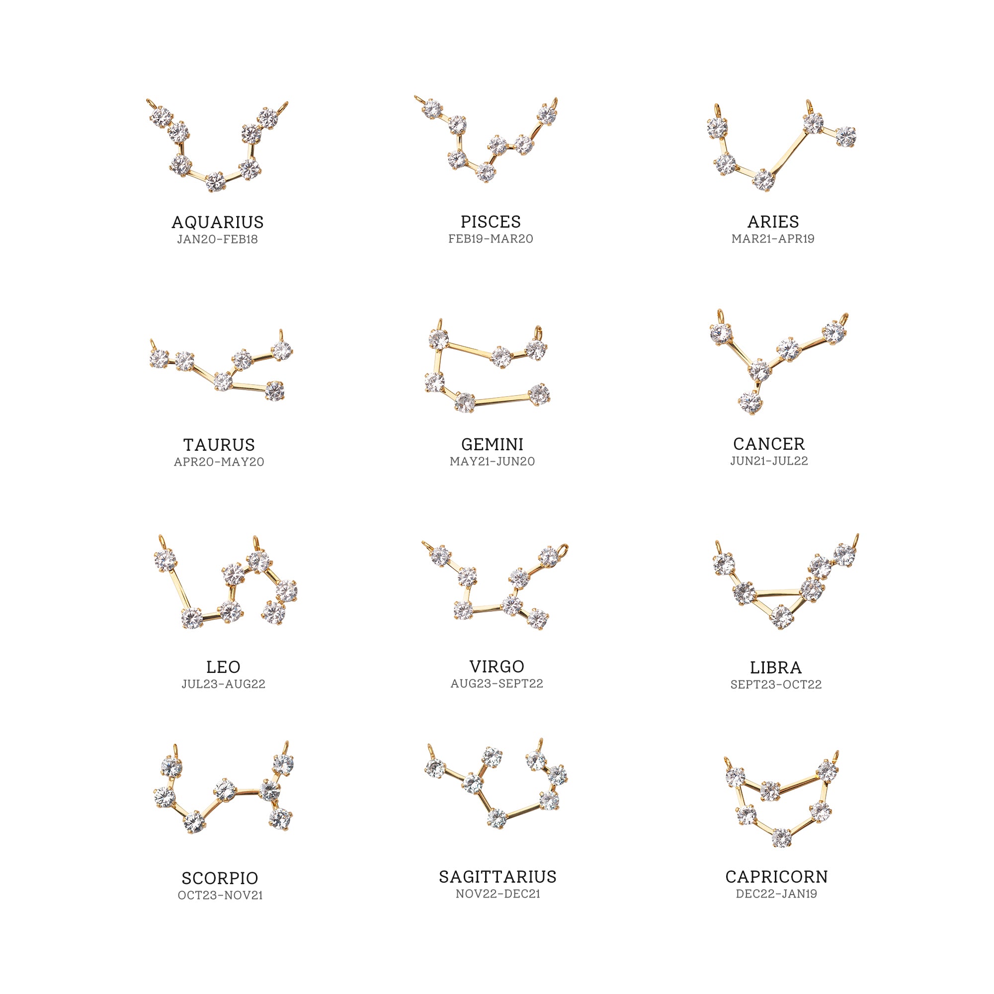 Zodiac Constellation Astrology Necklace