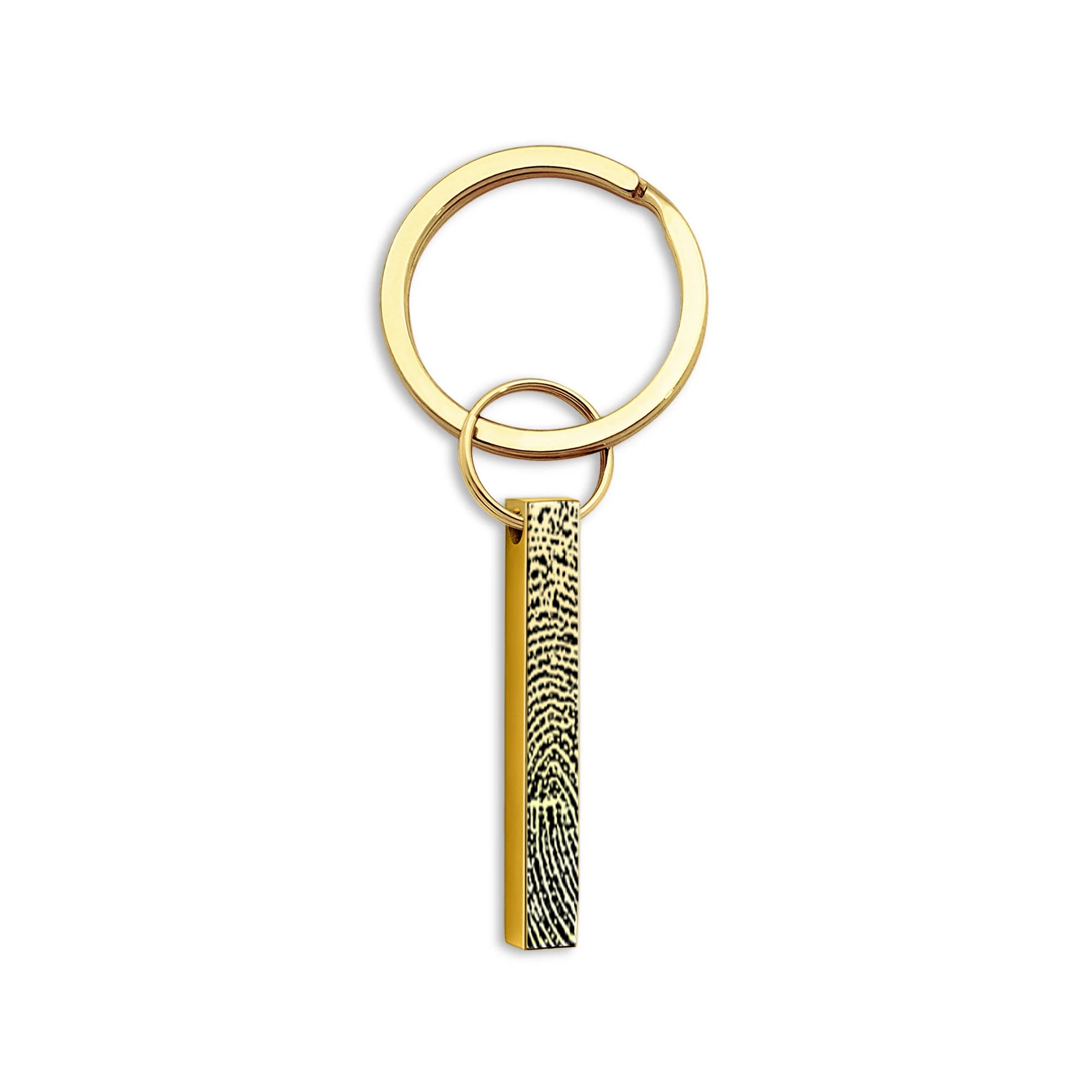 Personalized Fingerprint 4-Sided Bar Memorial Ashes Holder Key Chain