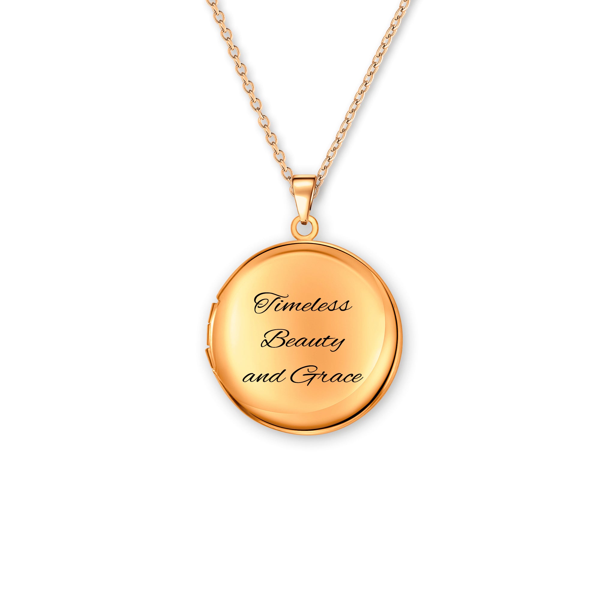 Round Photo Locket Necklace