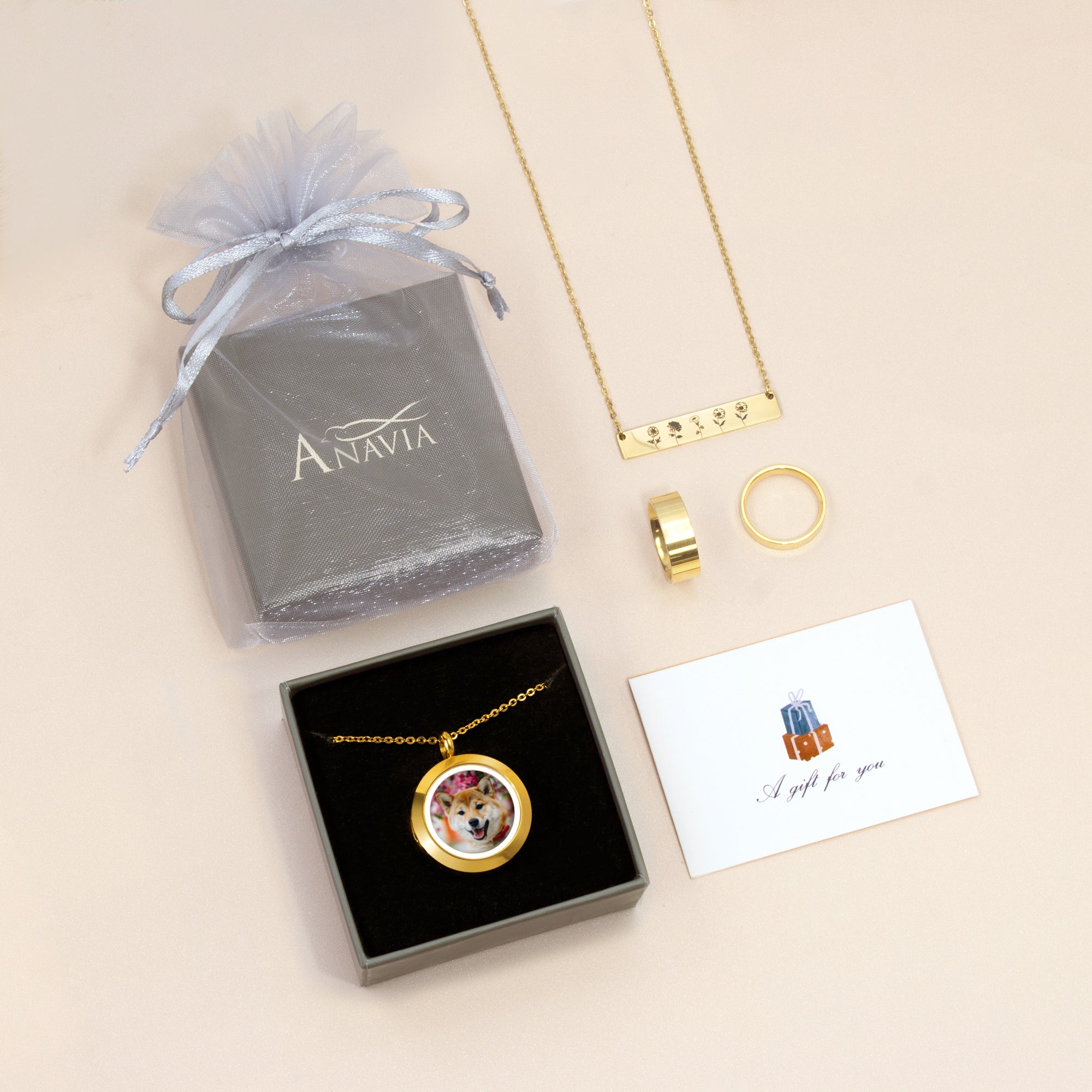 Glass Round Photo Locket Pet Necklace