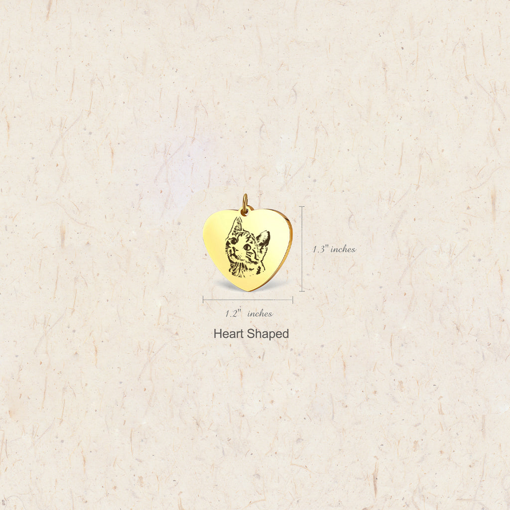 Heart Pet Portrait Wedding Bouquet Charm
