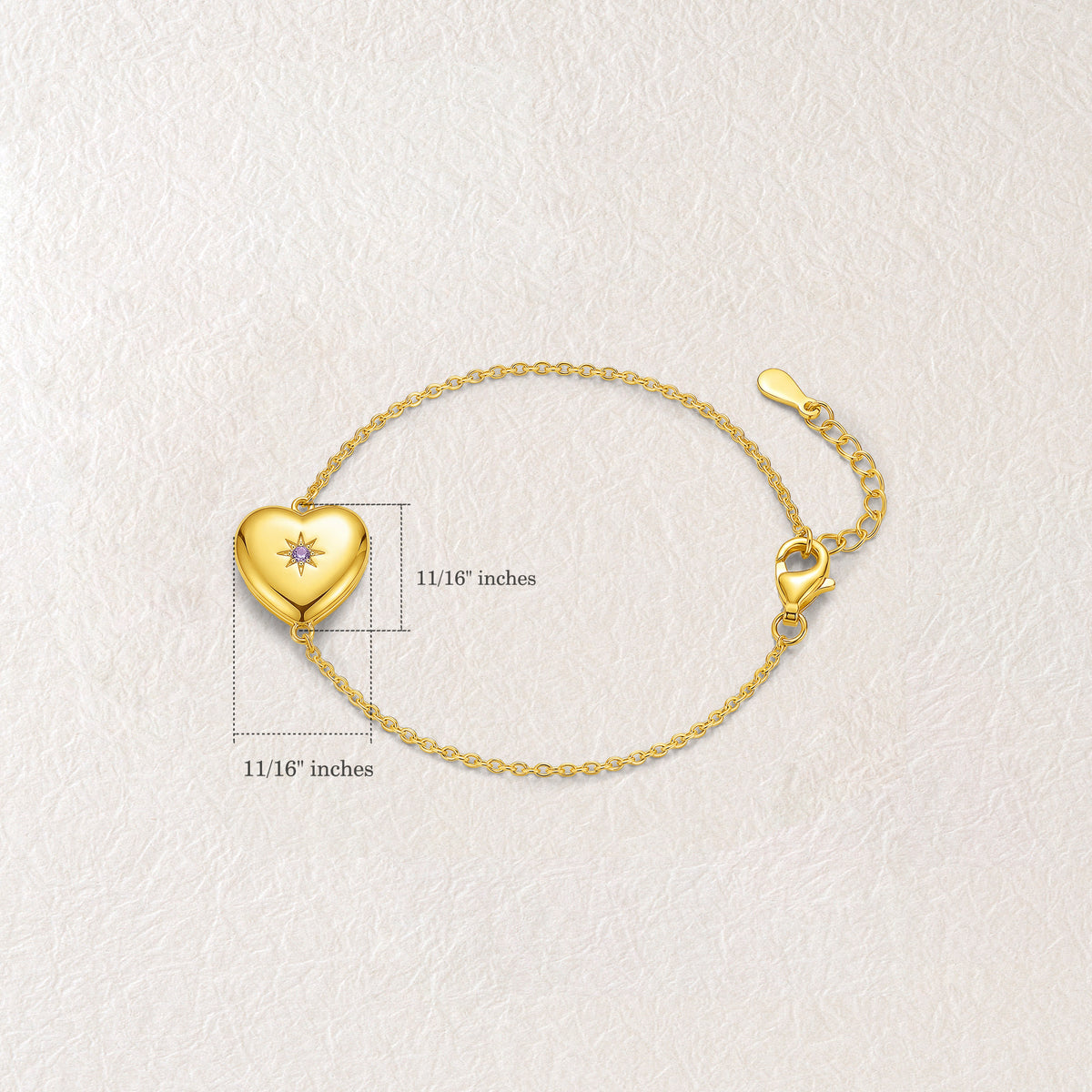 Birthstone Heart Locket Bracelet