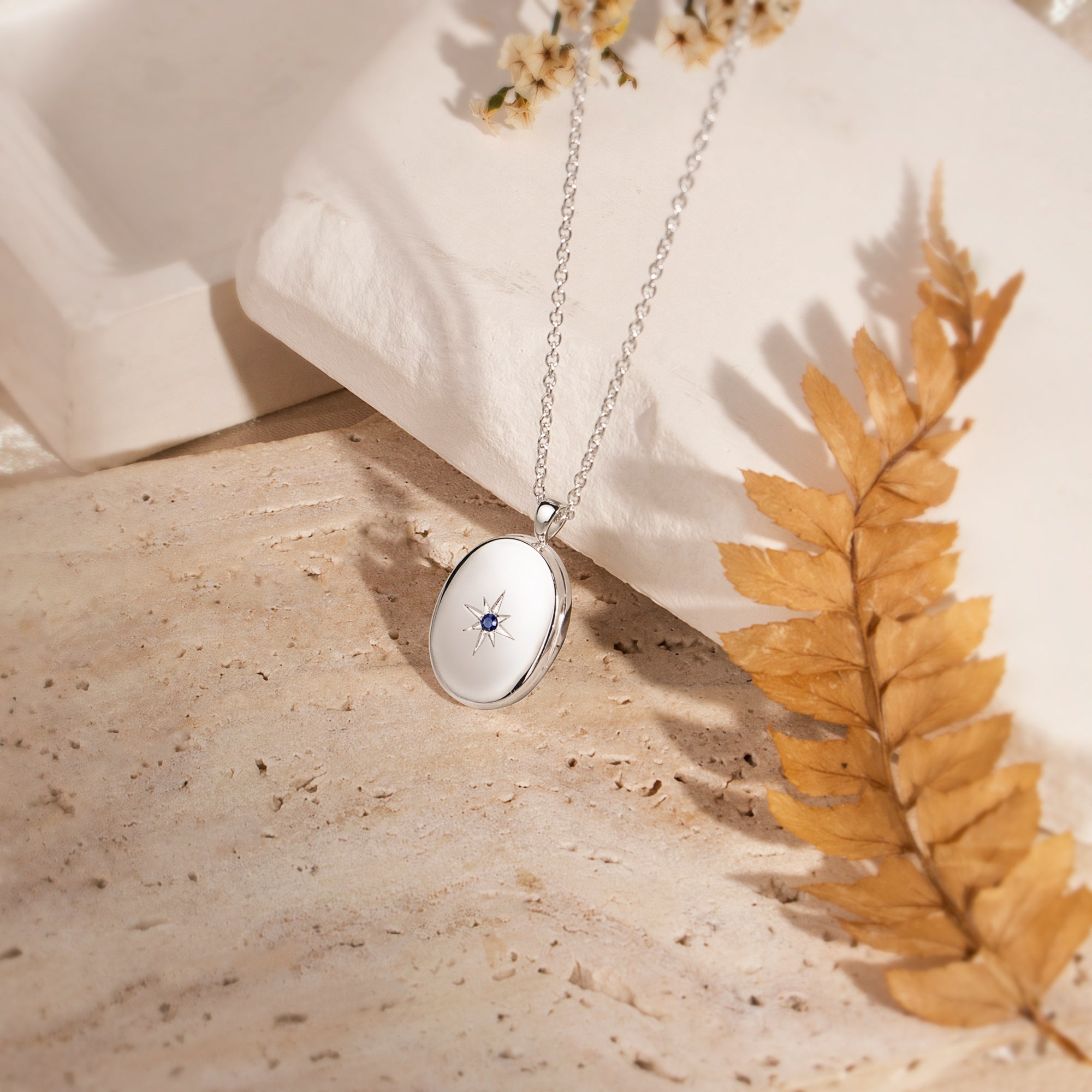 Oval Birthstone Pet Photo Locket Necklace