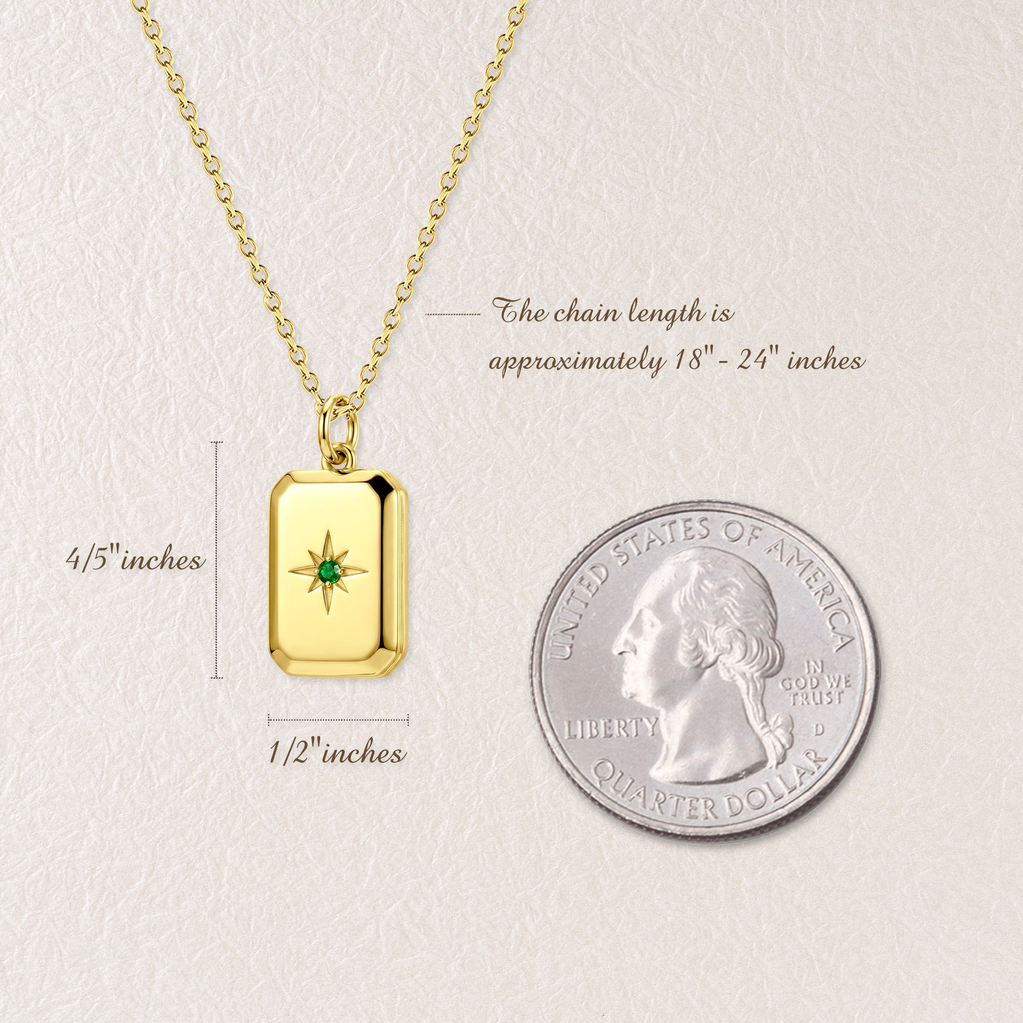 Square Birthstone Pet Photo Locket Necklace
