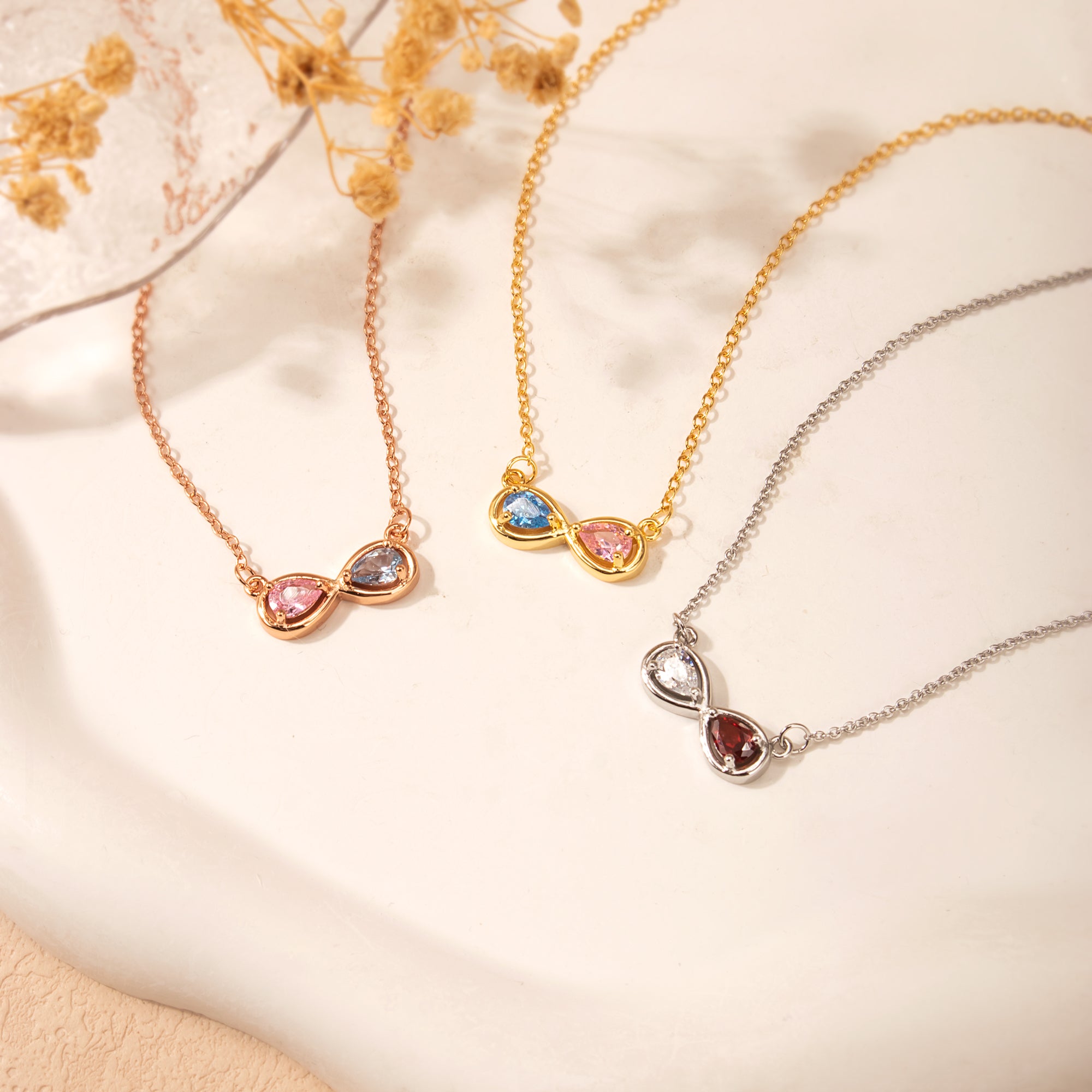 Birthstone Infinity Necklace