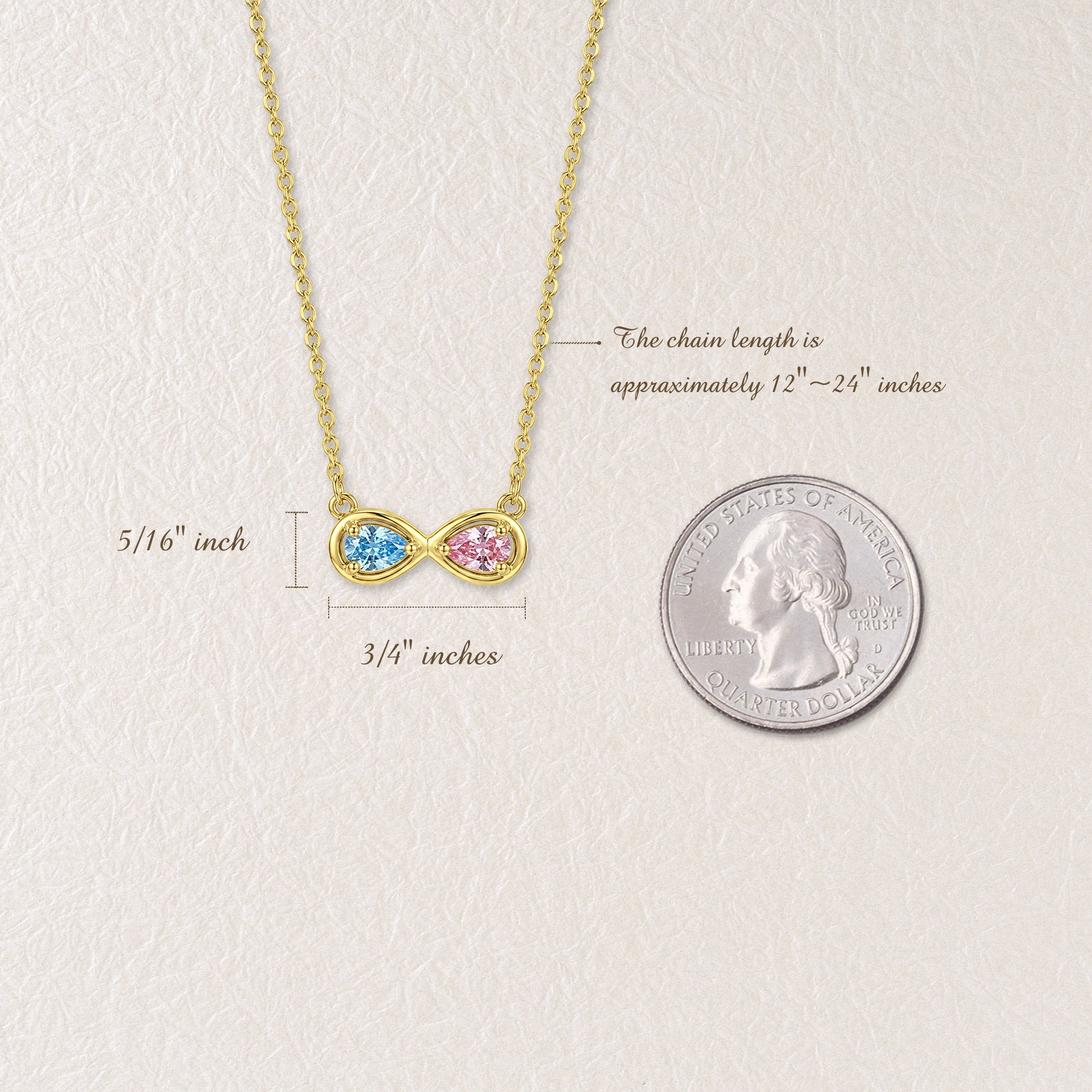 Birthstone Infinity Necklace