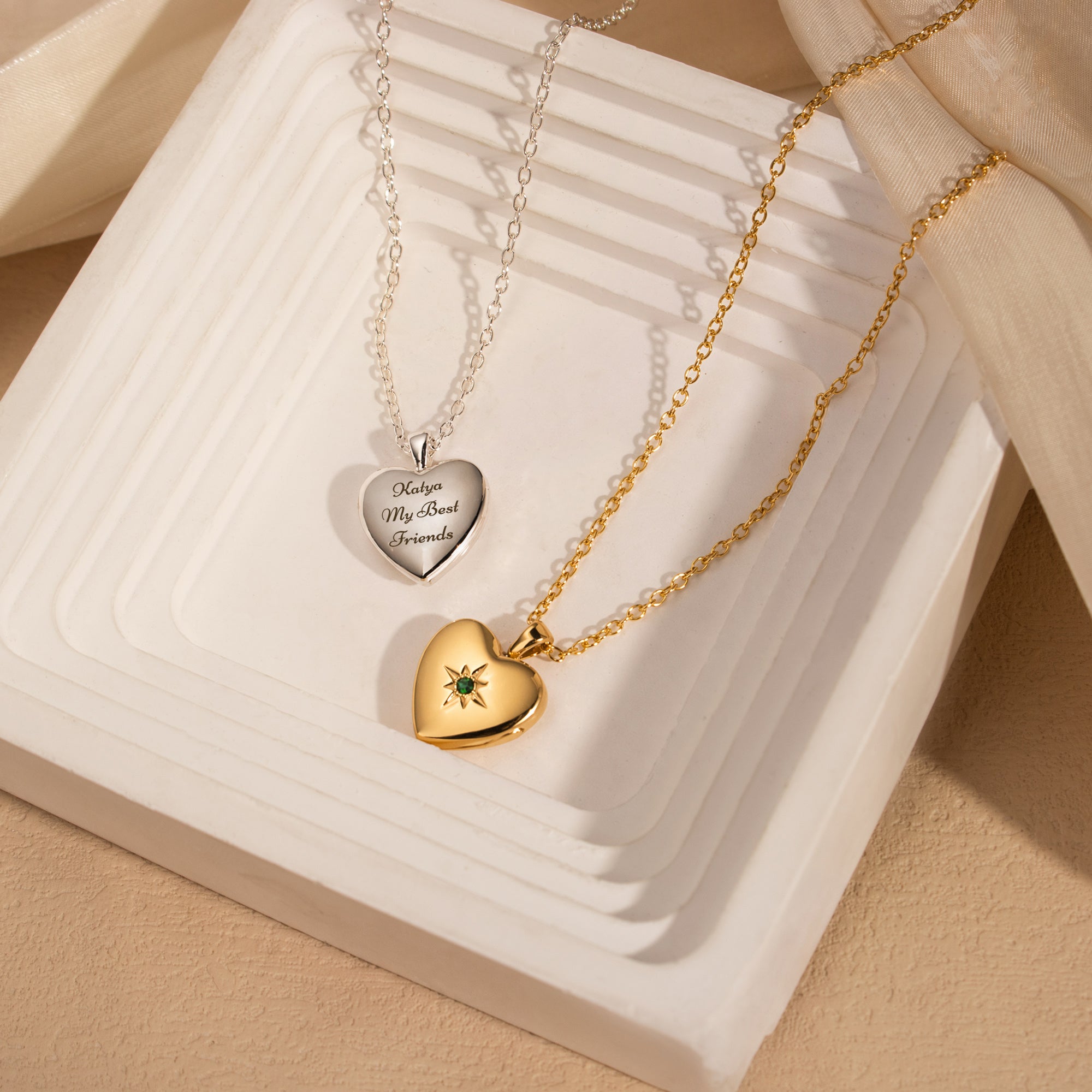 Heart Birthstone Pet Photo Locket Necklace