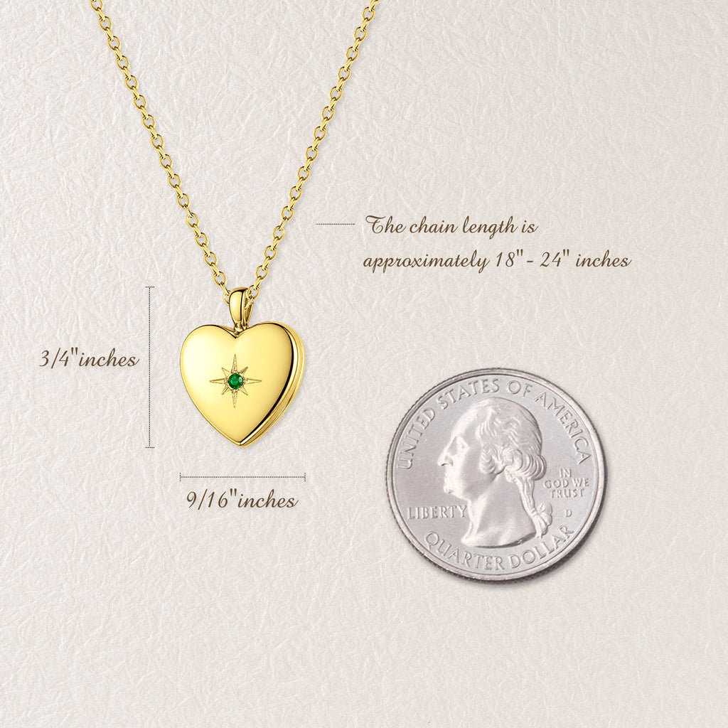 Heart Birthstone Pet Photo Locket Necklace