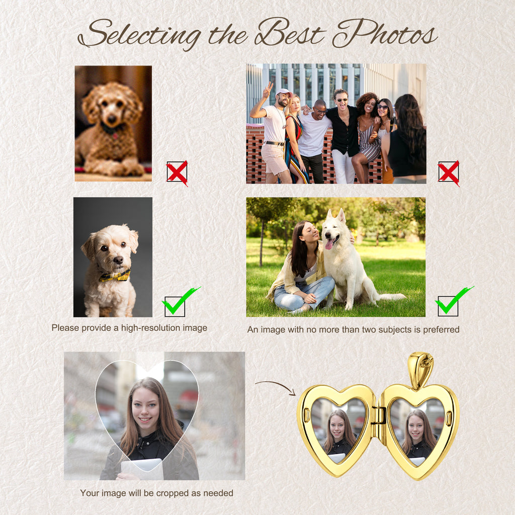 Heart Birthstone Photo Locket Necklace