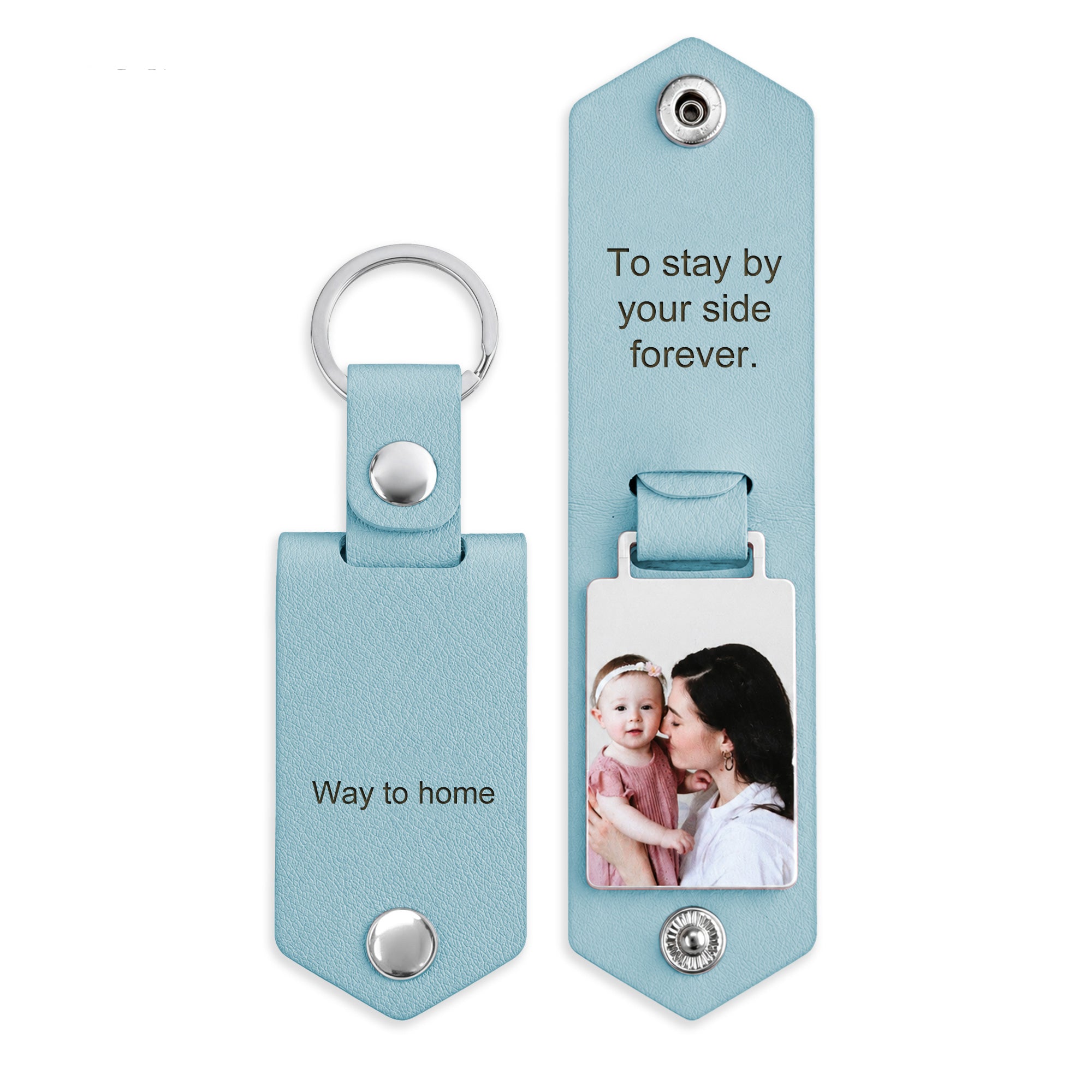 Personalized Men's Leather Photo Keychain