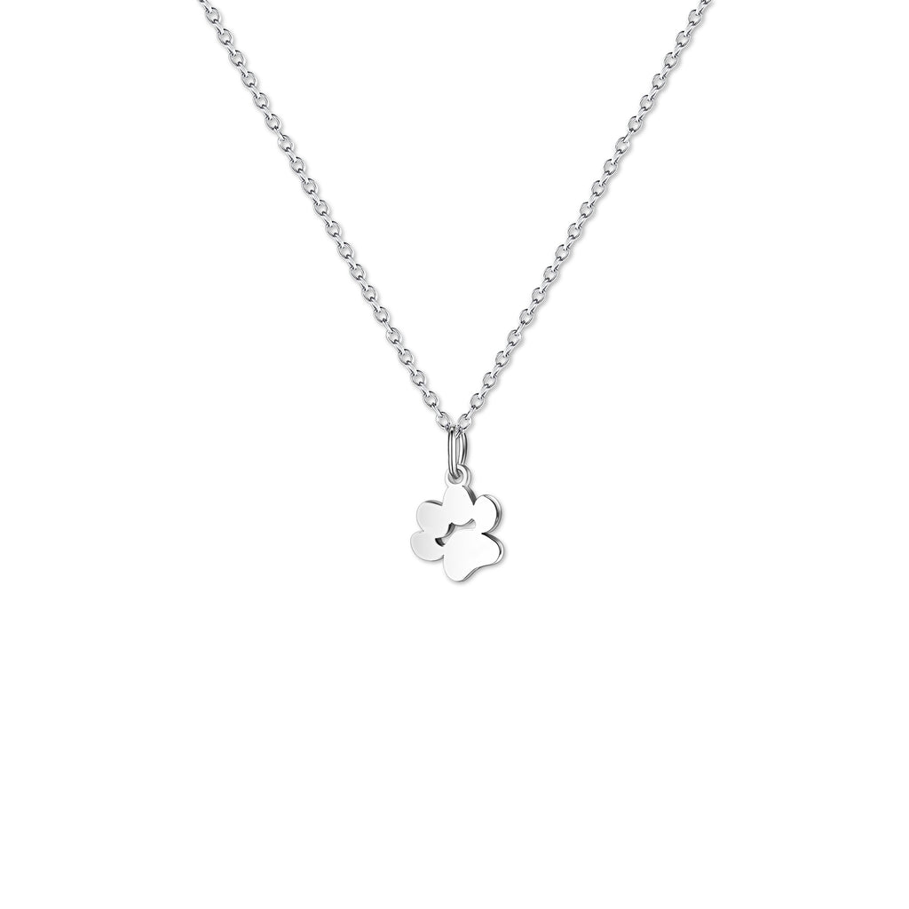 Vertical Paw Print Name Necklace