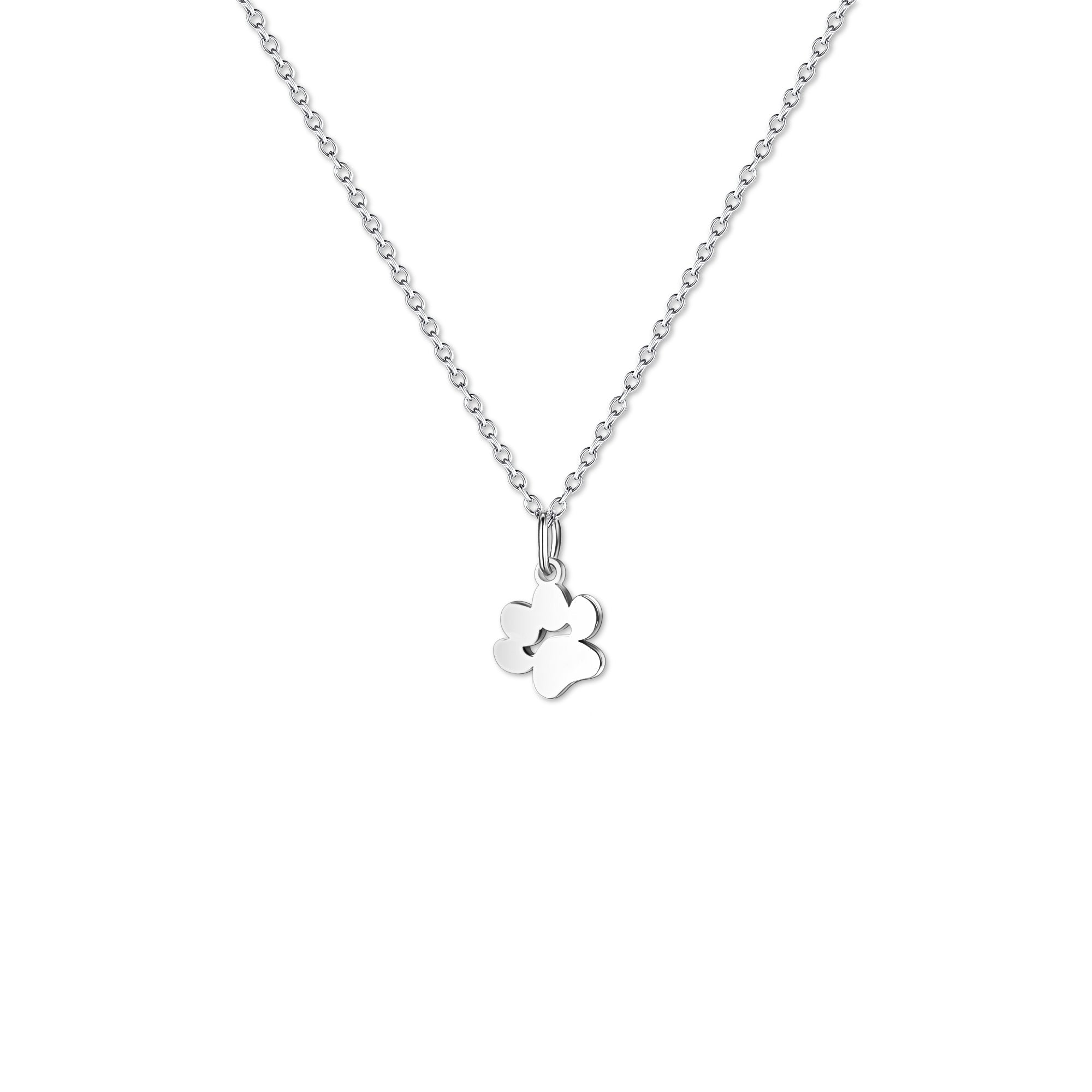 Vertical Paw Print Name Necklace