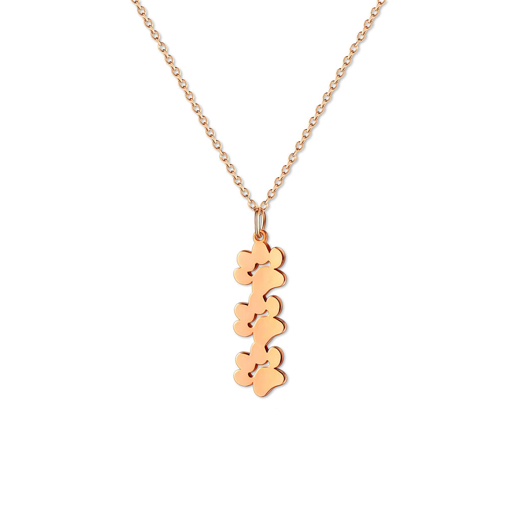 Vertical Paw Print Name Necklace