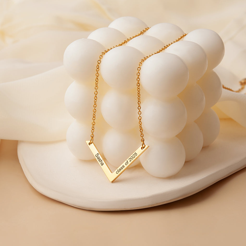 Custom Class of 2025 V Bar Necklace