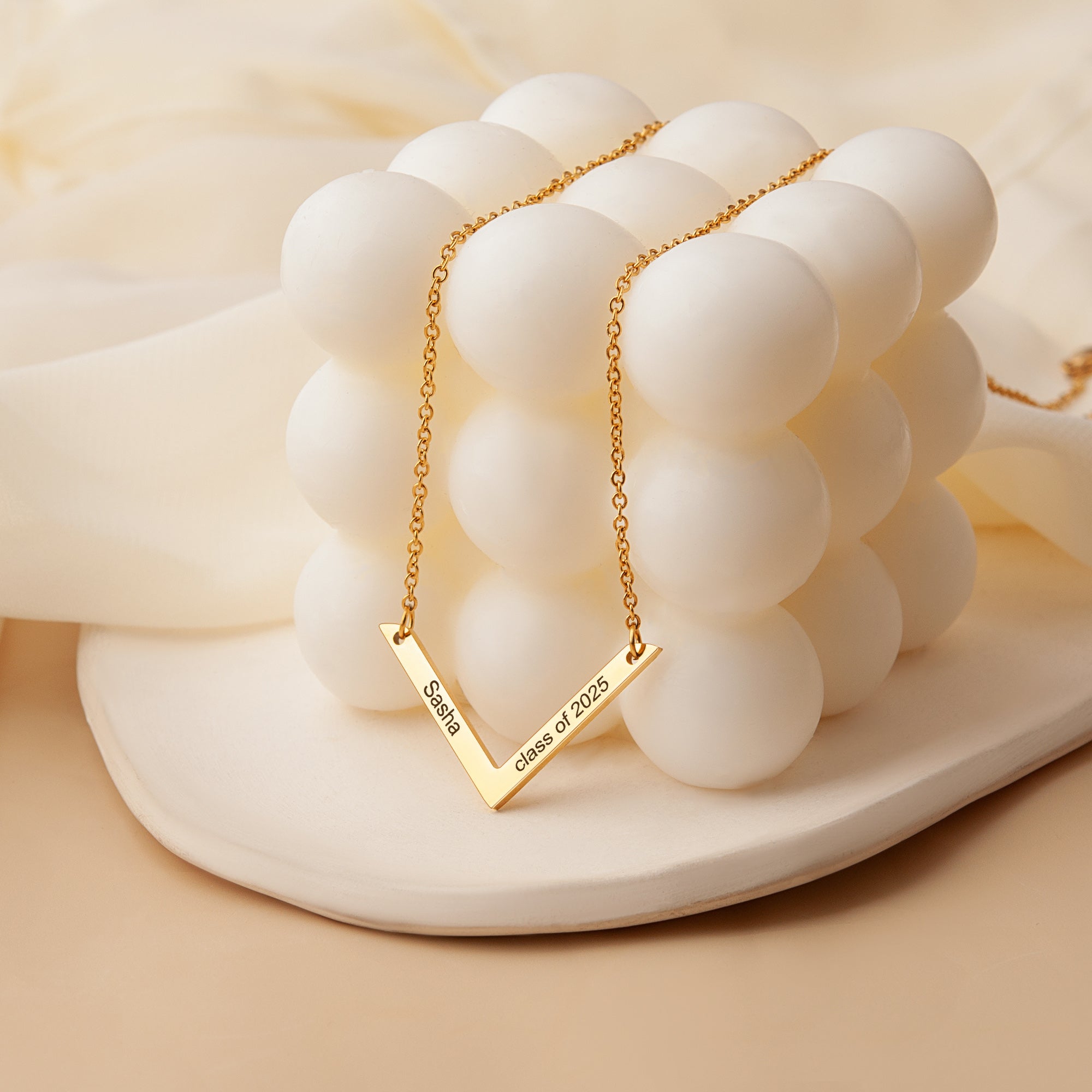 Custom Class of 2025 V Bar Necklace