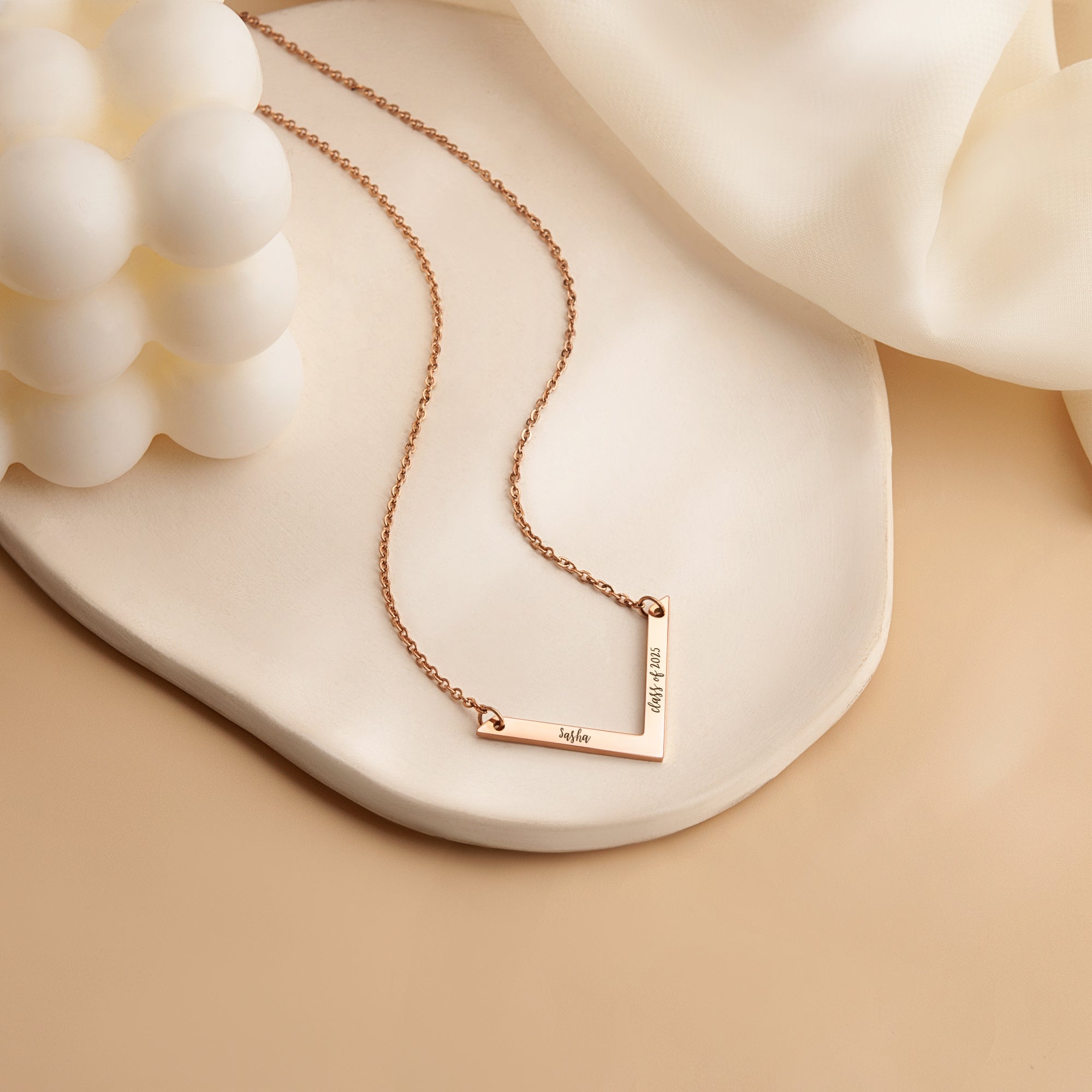 Custom Class of 2025 V Bar Necklace