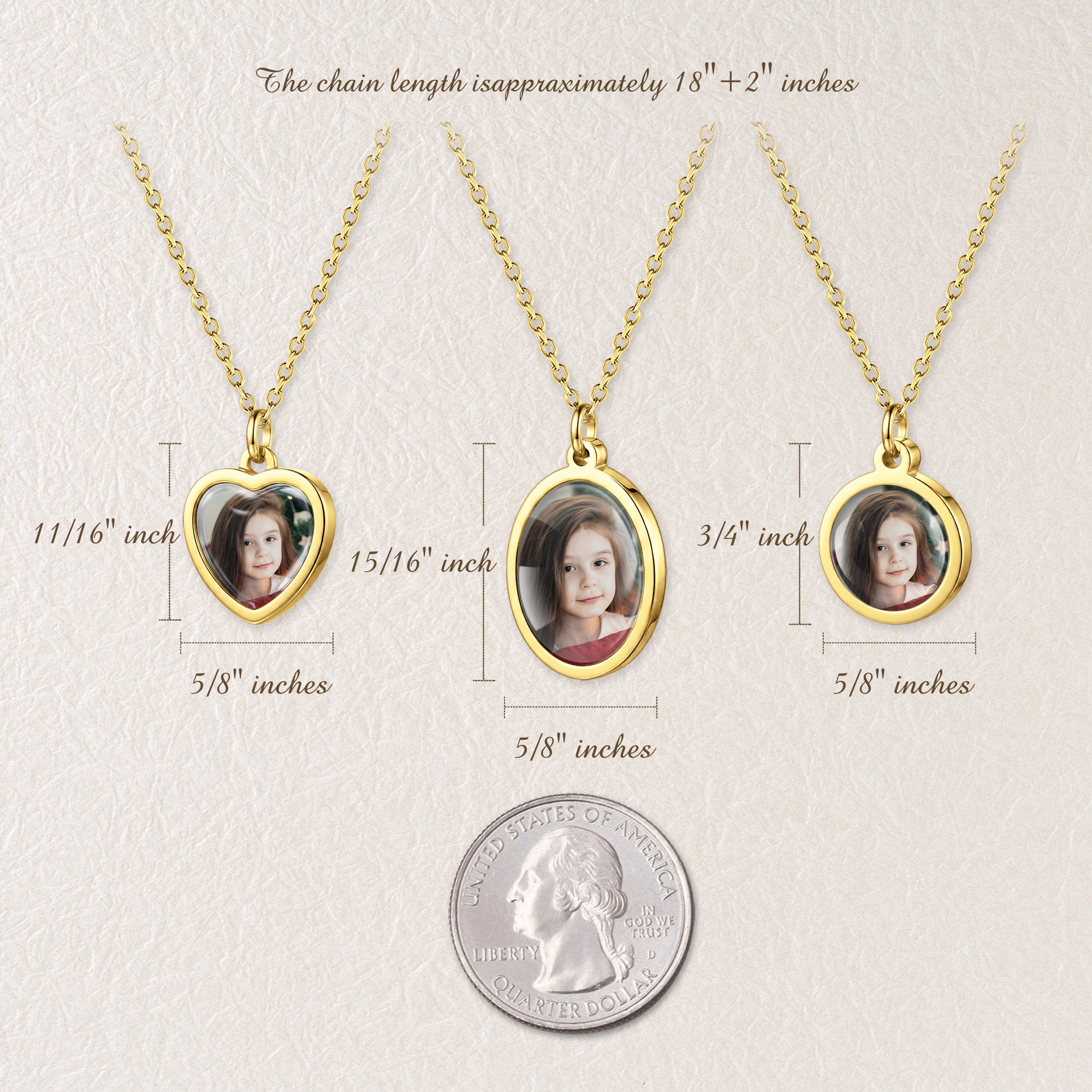 Personalized Photo Pendant Necklace with Glass Dome Cab