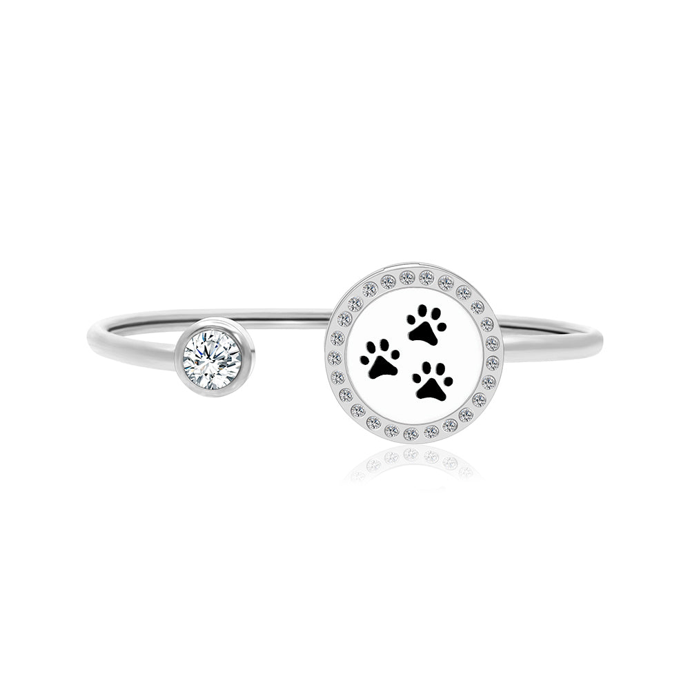 Paw Print Aromatherapy Essential Oil Twistable Bangle