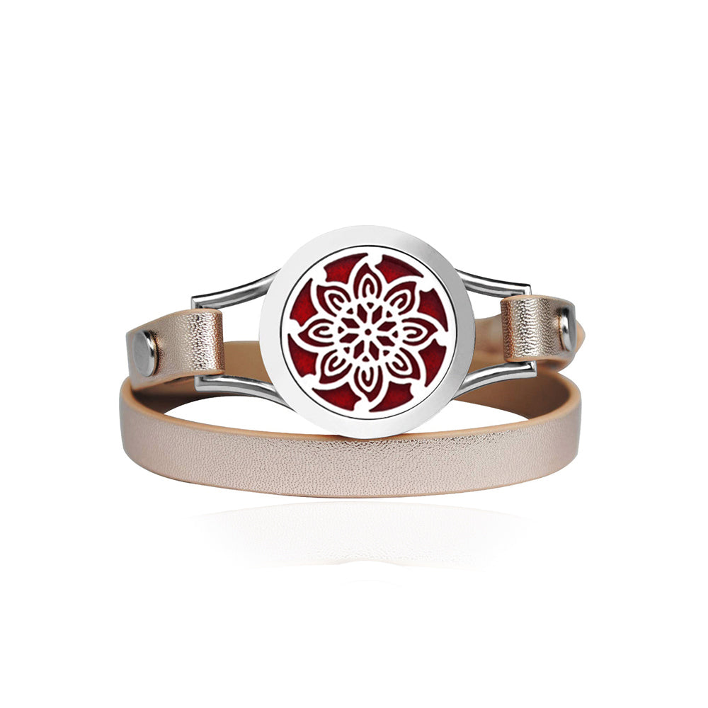 Sunflower Double Strap Leather Bracelet