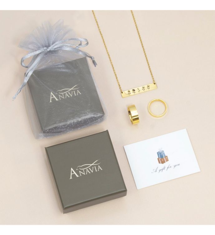 Custom Cube Necklace with Purple Floral Card Necklace