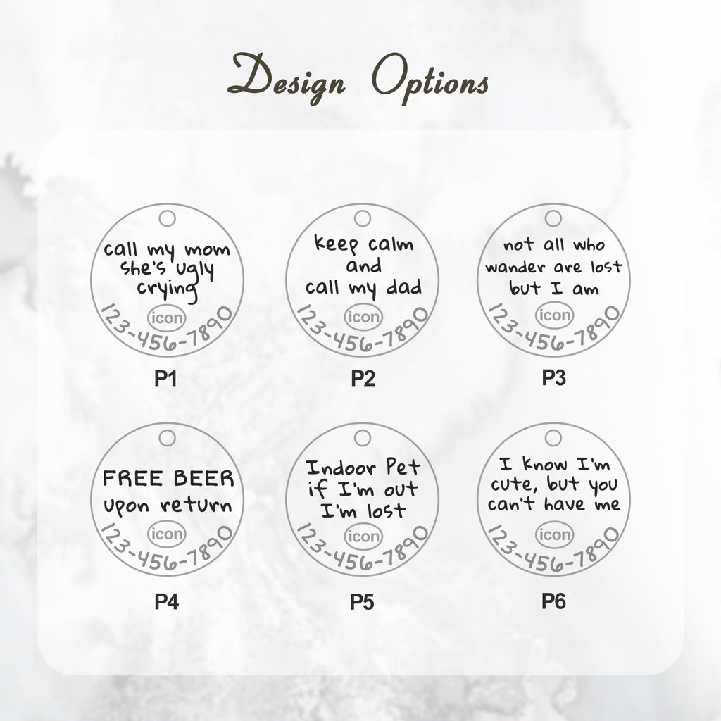 Personalized 2pc Round Shaped Quotes Pet Tag