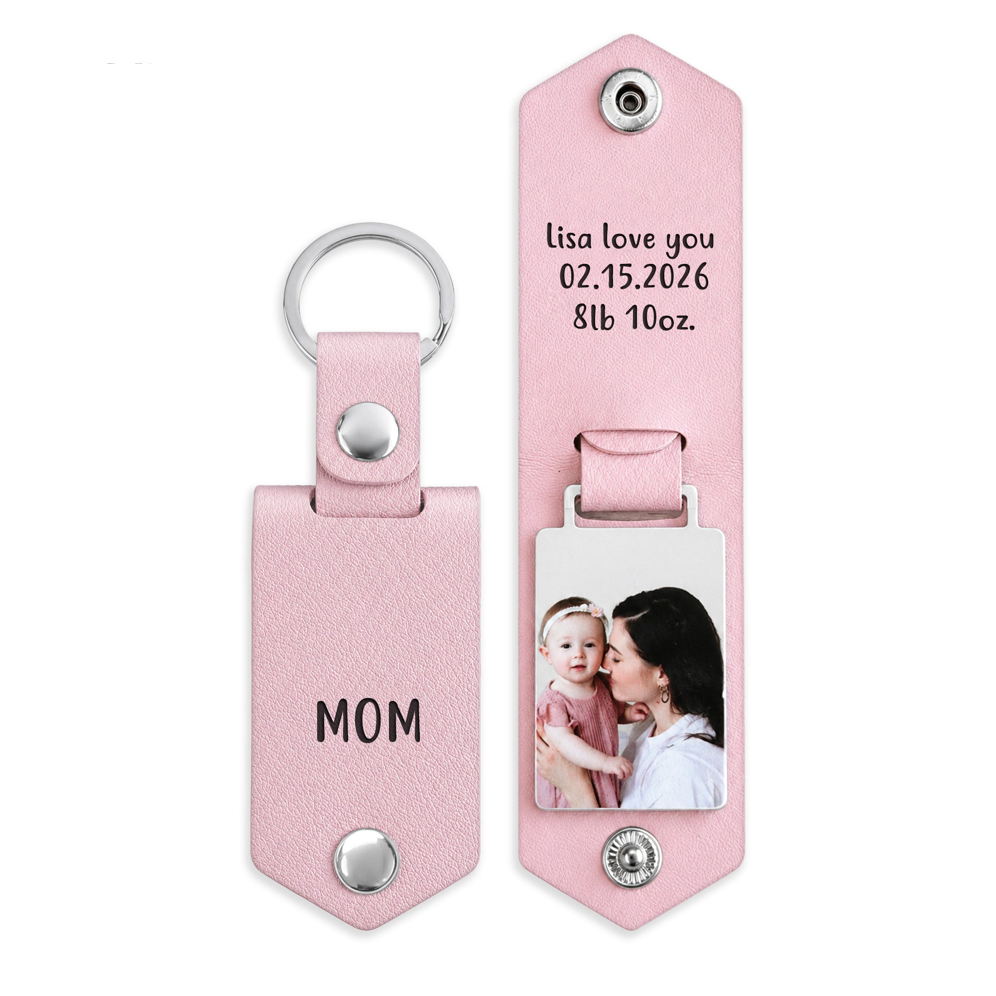 Personalized Men's Leather Photo Keychain