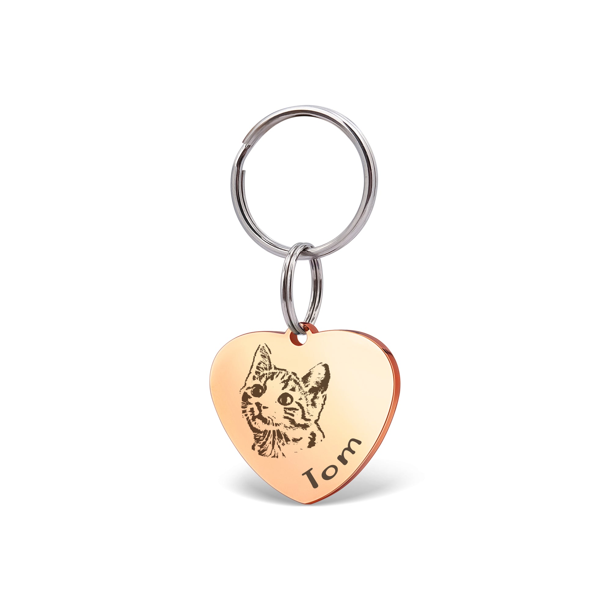 Pet Portrait Heart Pet ID Dog Tag