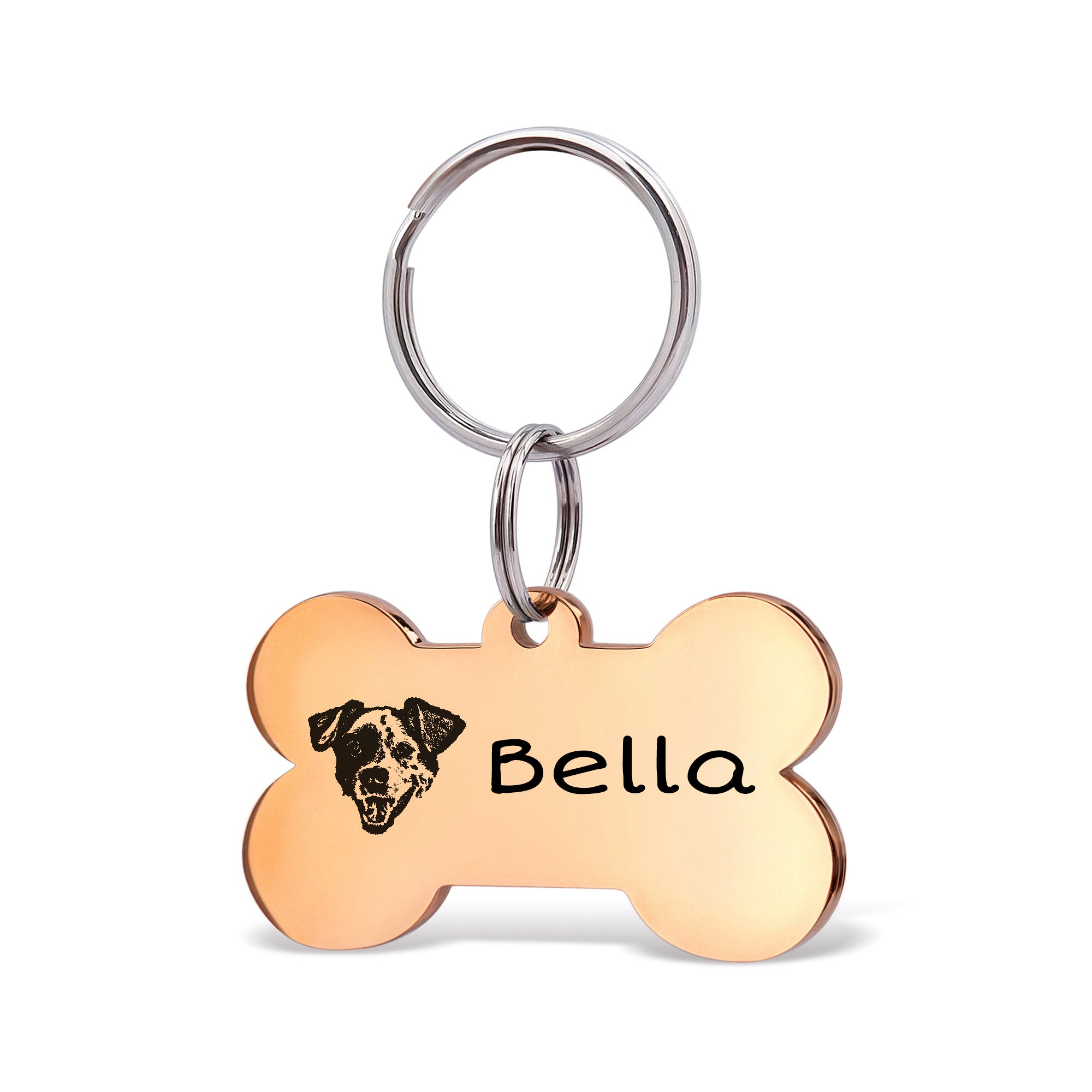 Pet Portrait Dog Bone Pet Tag