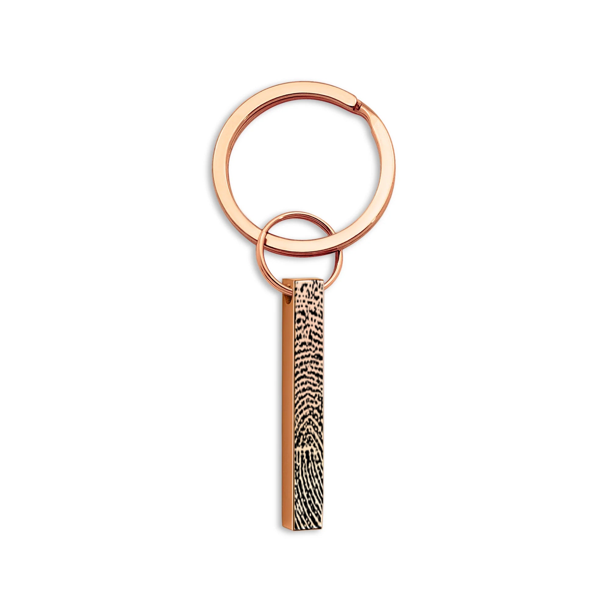 Personalized Fingerprint 4-Sided Bar Memorial Ashes Holder Key Chain